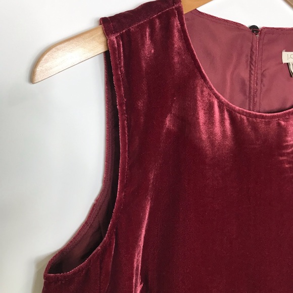 J. Crew Burgundy Red Velvet Sleeveless Peplum Blouse Top size 4 NEW - Picture 4 of 14